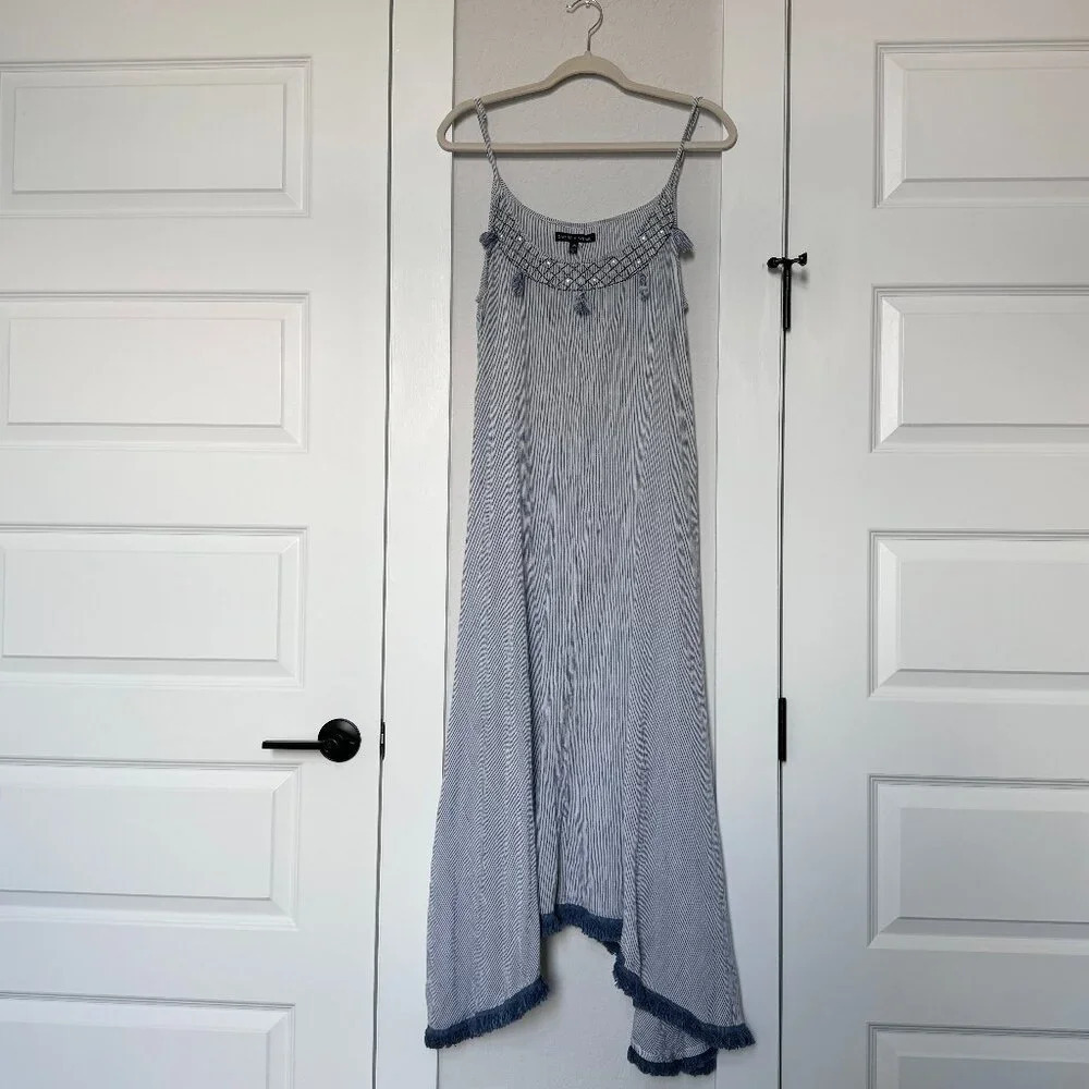 Saks Fifth Avenue Striped Tassel Maxi Dress Size S